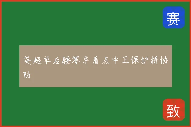英超单后腰赛季看点中卫保护拼协防